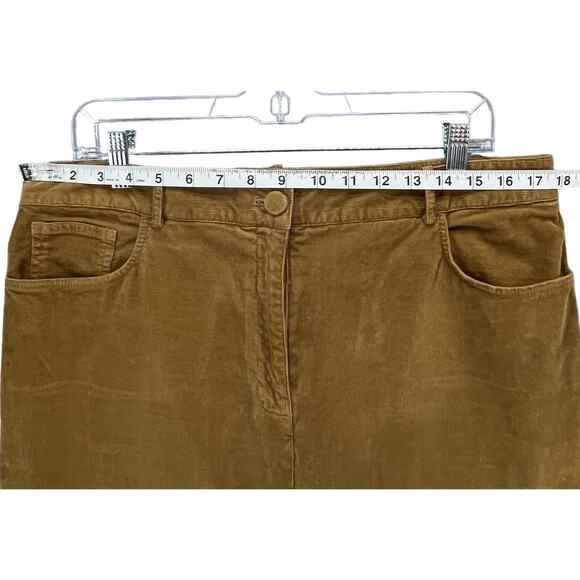 Theory Pants Womens 12 Tan Gold Corduroy Slim Straight High Rise Modern Classic - Picture 5 of 15